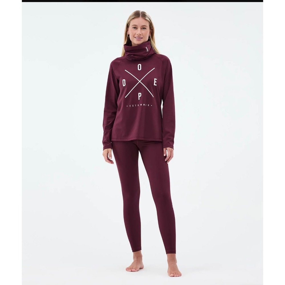 NWT Dope Snuggle 2X-UP Burgundy Thermal Base Layer Set XS Women's Ski Activewear